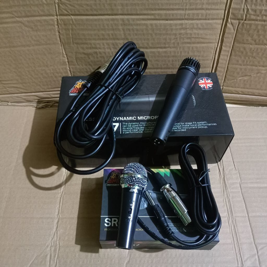 Paket Mic Kendang BMA SR 117+ BMA SM 57 Mikropon Kabel Mikrofon Handled Microphone Kabel Original