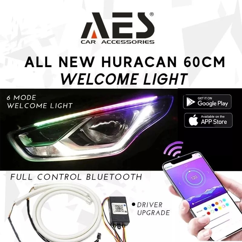 LAMPU ALIS HURACAN DRL ALIS RGB HURACAN SOFT LED 60 CM AES DAY RUNING LIGHT AES