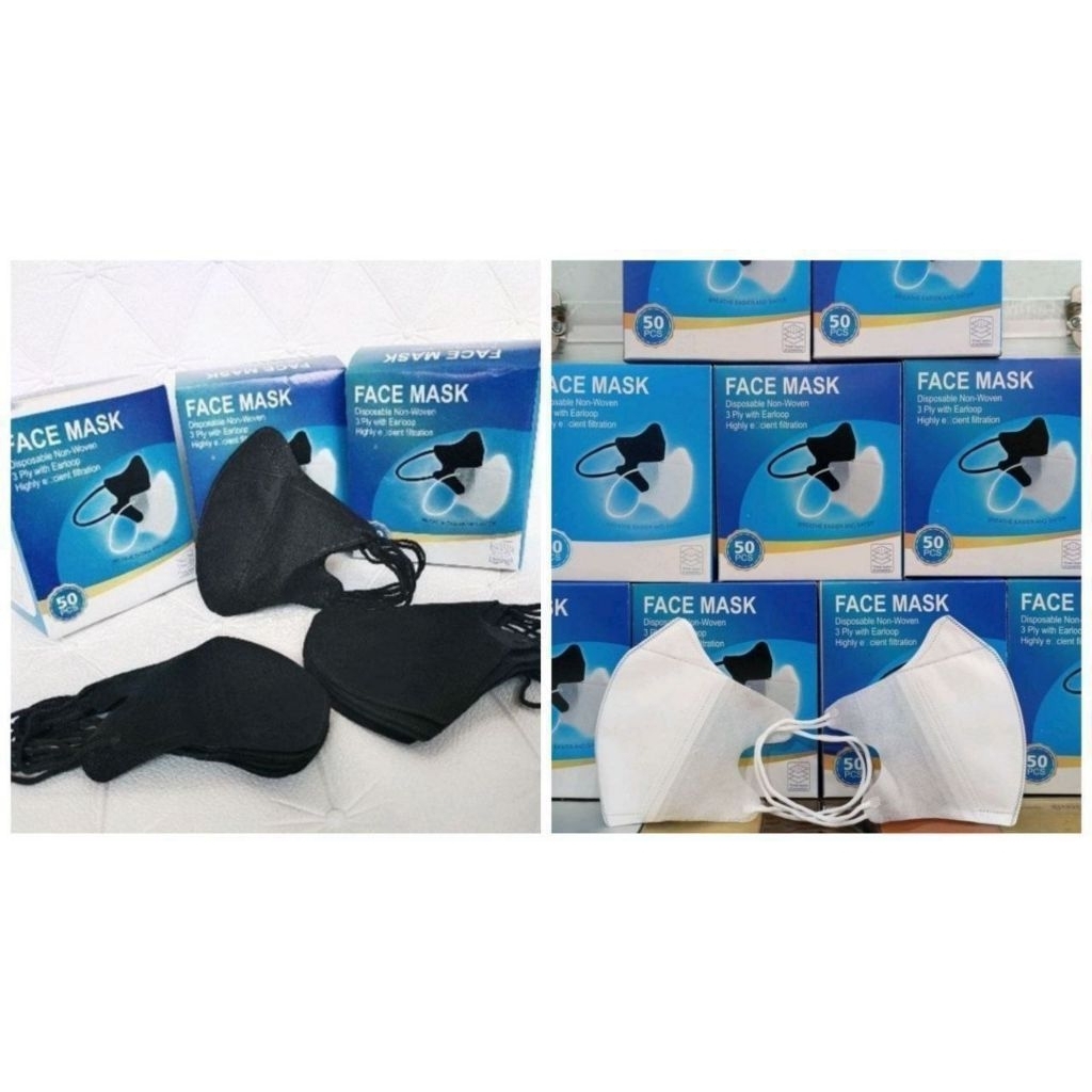 Masker duckbill - putih & hitam Masker duckbill