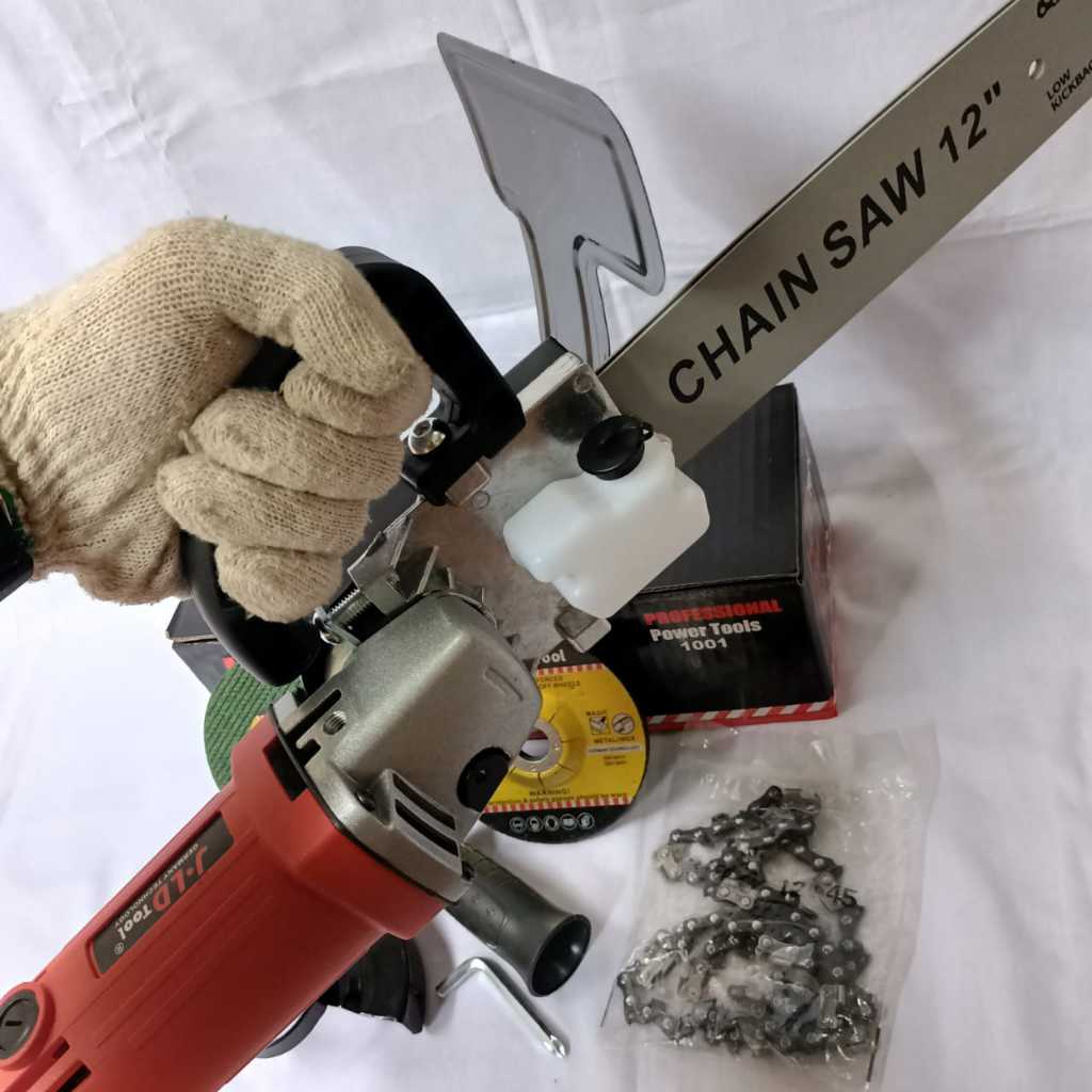 Paket lengkap mesin gerinda jld adaptor chain saw gurinda listrik lengkap chainsaw mini