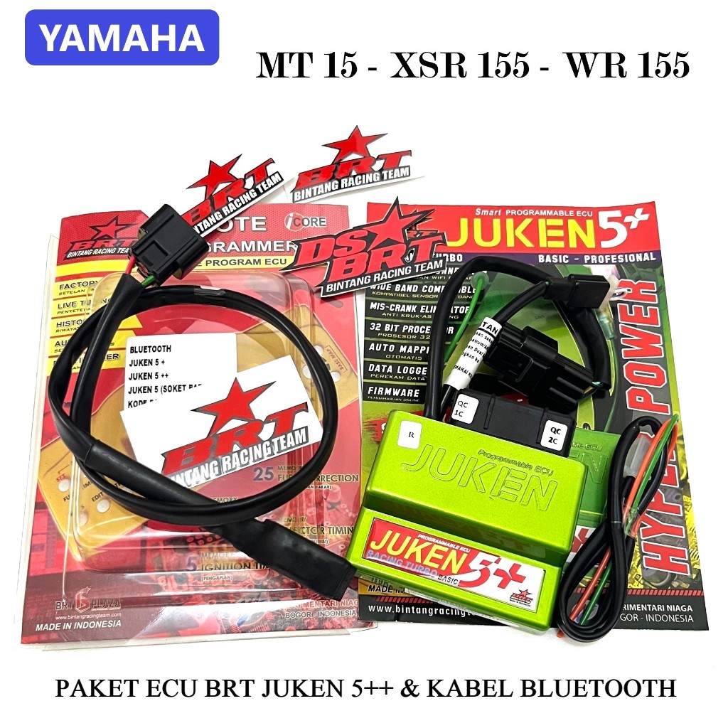 PAKET ECU BRT JUKEN 5++ Plus & Kabel BLUETOOTH Yamaha WR 155 MT 15 XSR 155 NEW OLD