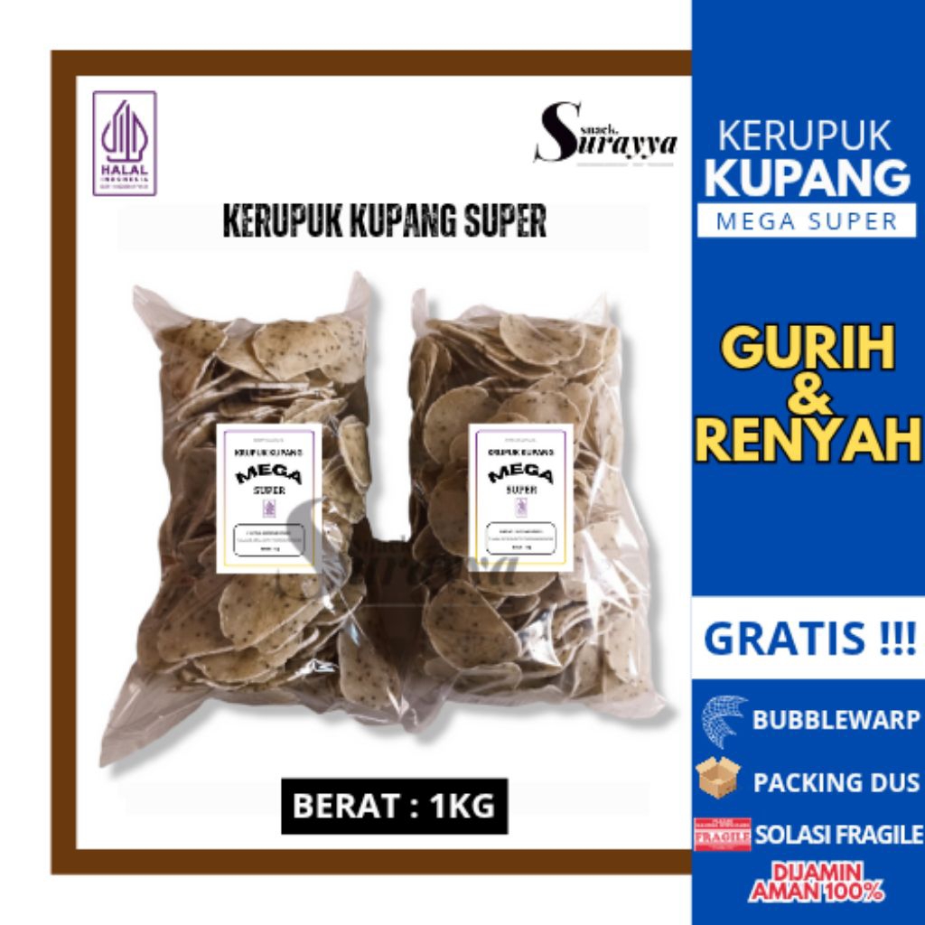 Promo kerupuk kupang mentah 1kg kerupuk kupang asli