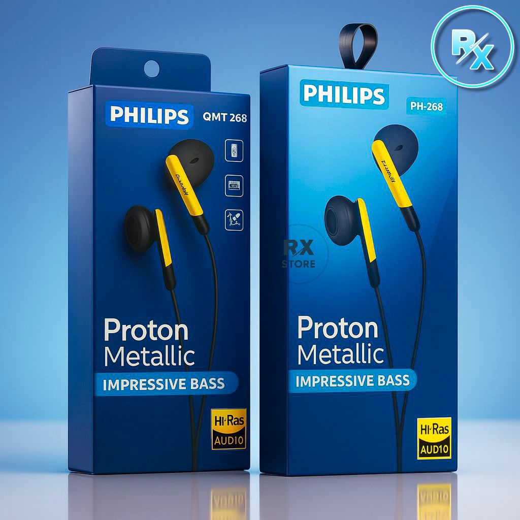 Earphone Philips Extra Bass HF Universal + Mic QP-268S PH-229 AT-036 PH-268 VA-298
