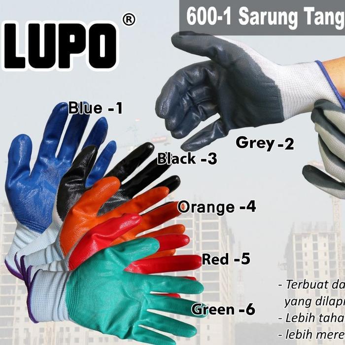 3 PASANG Sarung Tangan Karet LUPO / PALMFIT / Sarung Tangan Proyek LUPO ST 700
