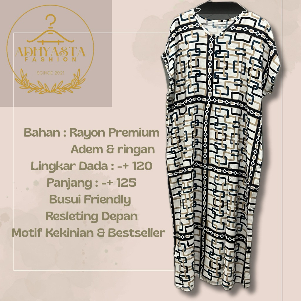 Daster Rayon Premium Kekinian Busui Friendly Motif Kekinian - Bandung