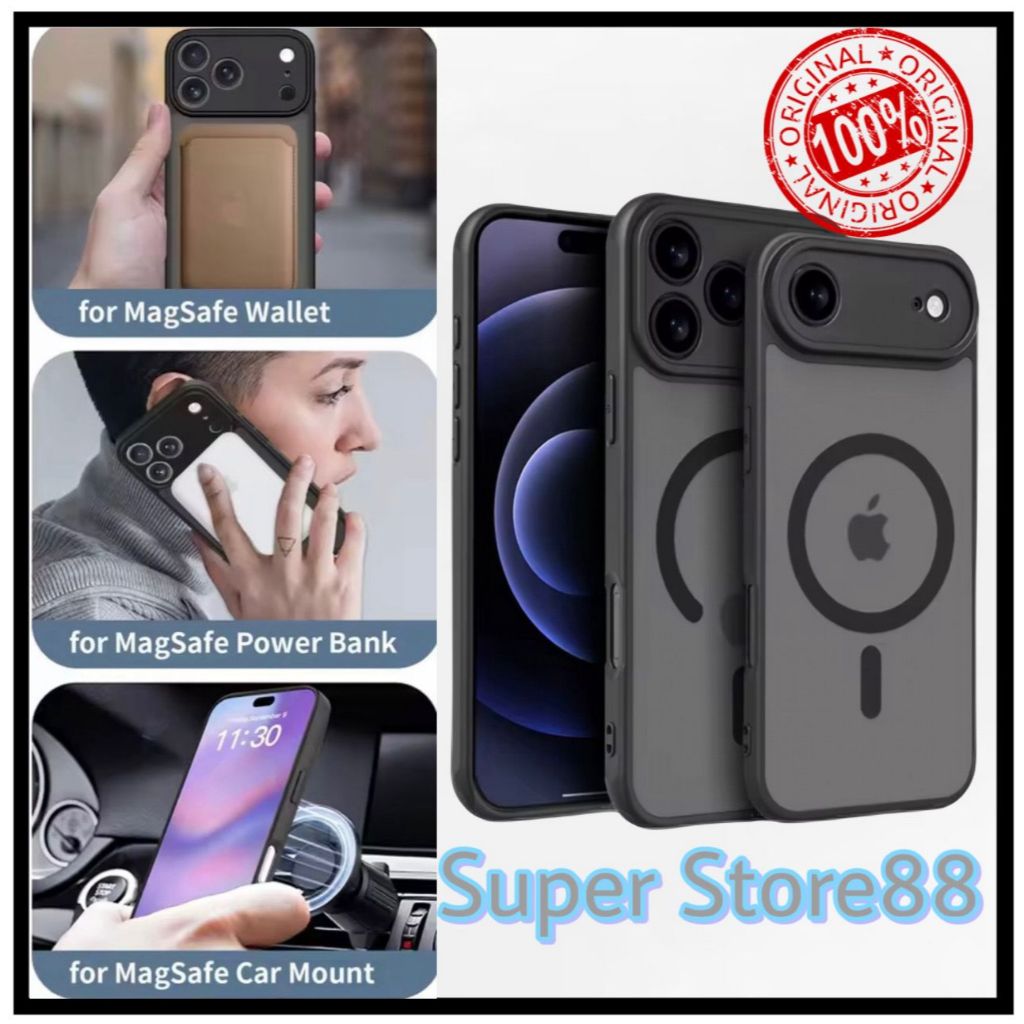 CASE IPHONE 17 AIR PRO MAX HARDCASE ANTI YELLOW MAGSAFE HYBRID CLEAR MATTE MAGNETIC DOVE BLACK NEW