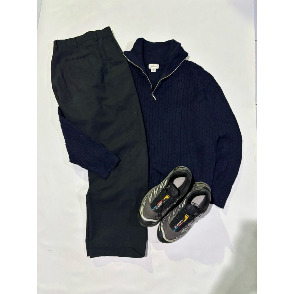 halfzip cable knit sienne