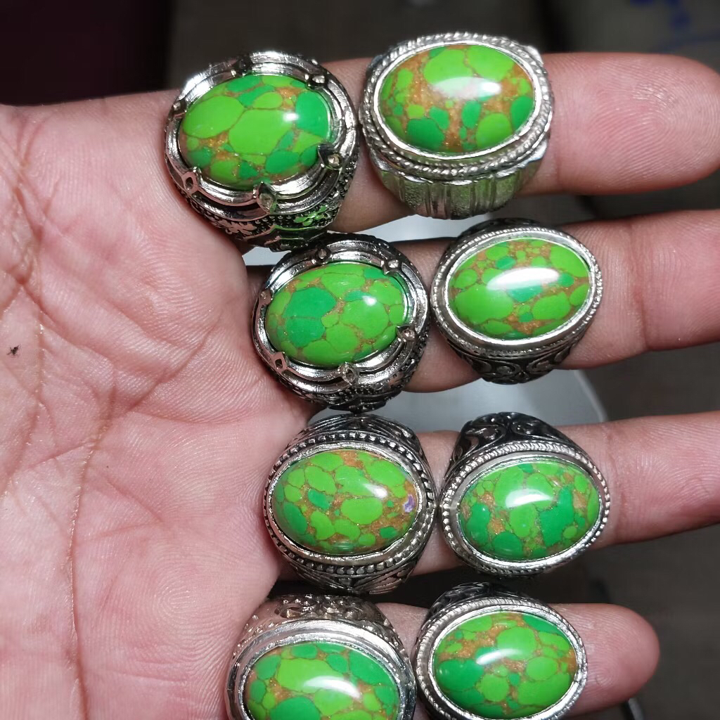 CINCIN BATU PIRUS HIJAU TOSCA TRIWARNA