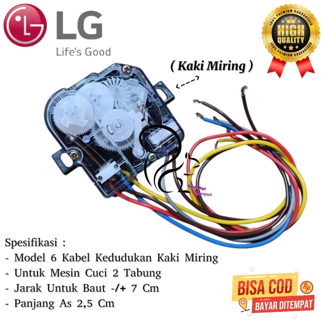 PROMO Timer 6 Kabel Kuping Miring Mesin Cuci LG 2 Tabung