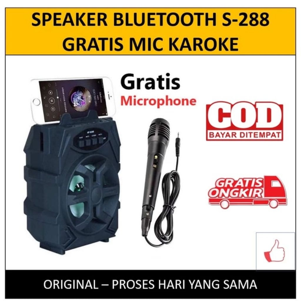 SPEAKER BLUETOOTH S288 PORTABLE MKC KAROKE