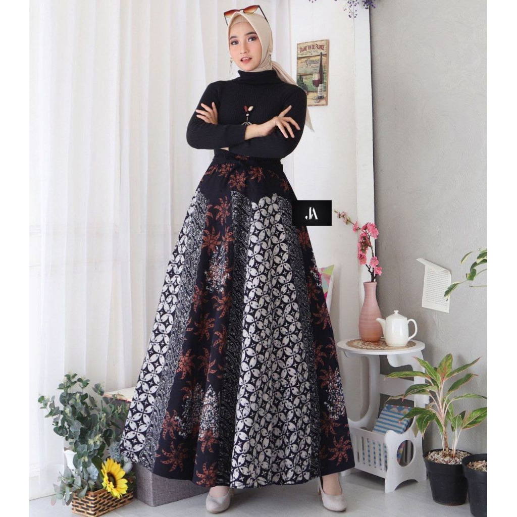 Rok Batik Cap Payung Jumbo Rok Batik Wanita Kekinian Rok Merah  Rok BawahN Kebaya Modern Premium