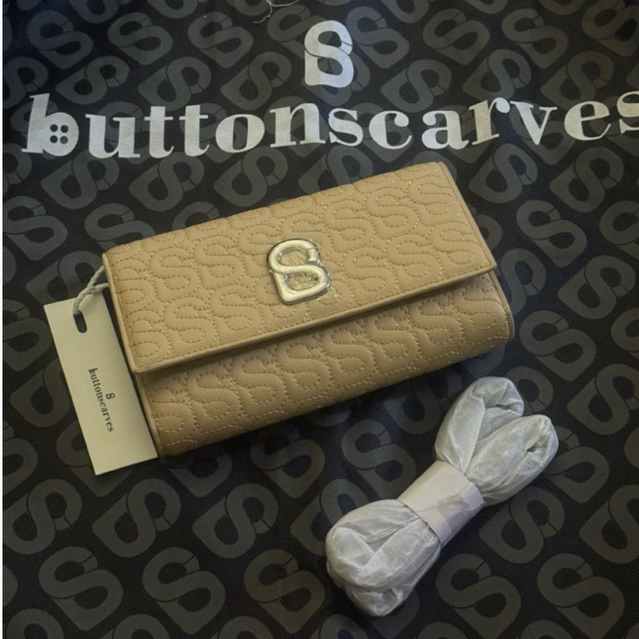 NEW TAS BUTTONSCARVES LUNA WALLET ON CHAIN CLUTCH GOLD SILVER BLACK TAN TAFFY NEW BUKAN PRELOVED SEC