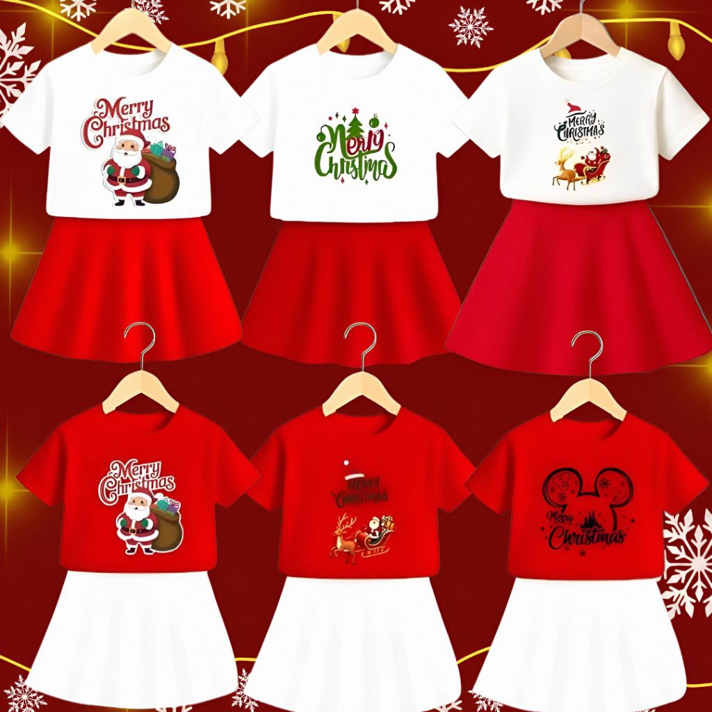 Baju anak/Baju natal anak/Baju anak natal one set atasan dan rok