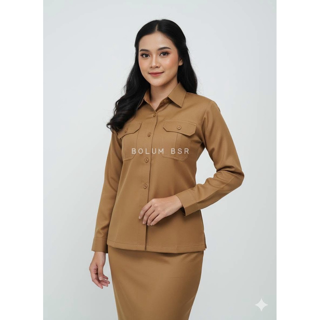 seragam Dinas PNS wanita  Saku dada/ seragam kerja wanita / setelan seragam kerja wanita