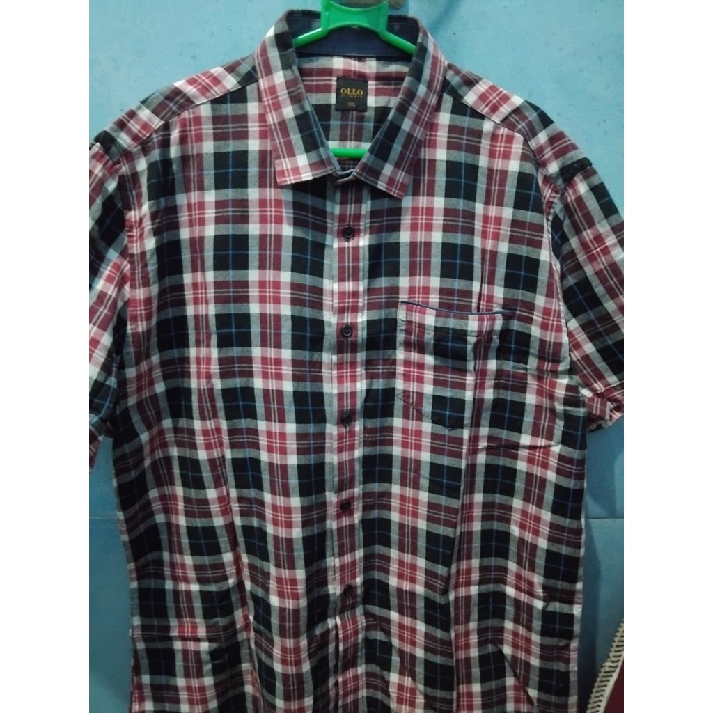 kemeja pendek pria ollo second preloved