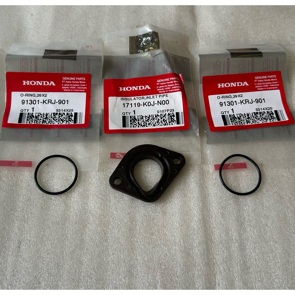 Ebonit Insulator + ORing 29x2 Manifold Pipa Inlet Throttle Body Genio BeAT K1A/L Deluxe Street Ori A