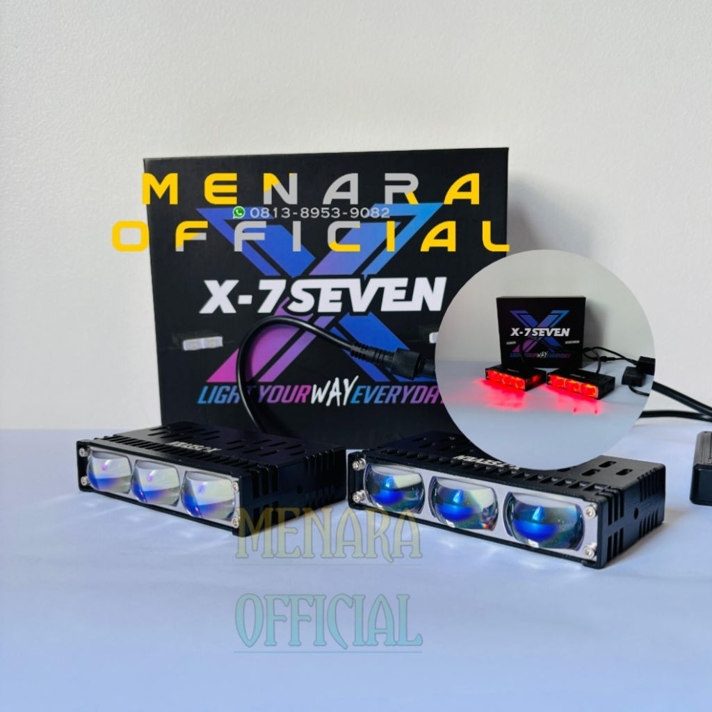 Lampu Tembak Slim X-7SEVEN XS3 PRO Plus Demon Eye Lampu Tembak Sorot Kabut Putih Kuning