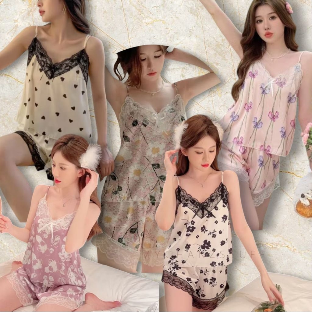 mychanz - one set lingerie tanktop hotpants satin silk