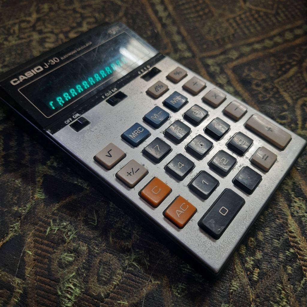 Casio J-30 Vintage Calculator 1986 bekas fungsi normal