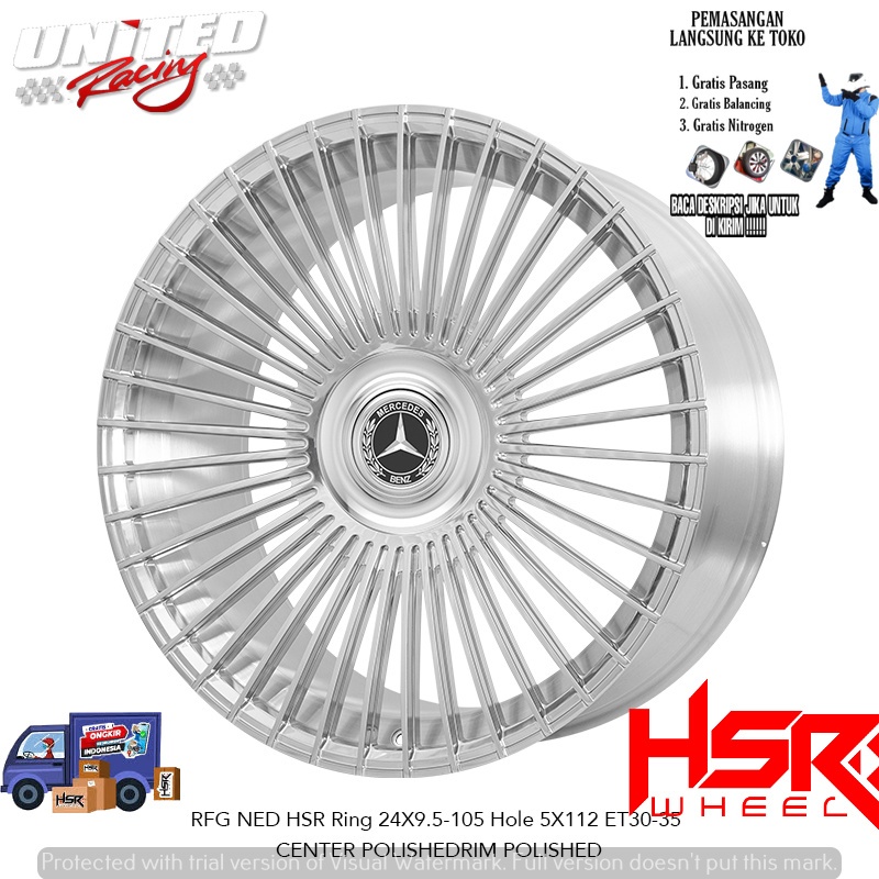JUAL VELG HSR RFG NED HSR FORGED R24 PCD 5X112 POLISHED RIM ( Bisa Custem Velg) Jakarta Timur