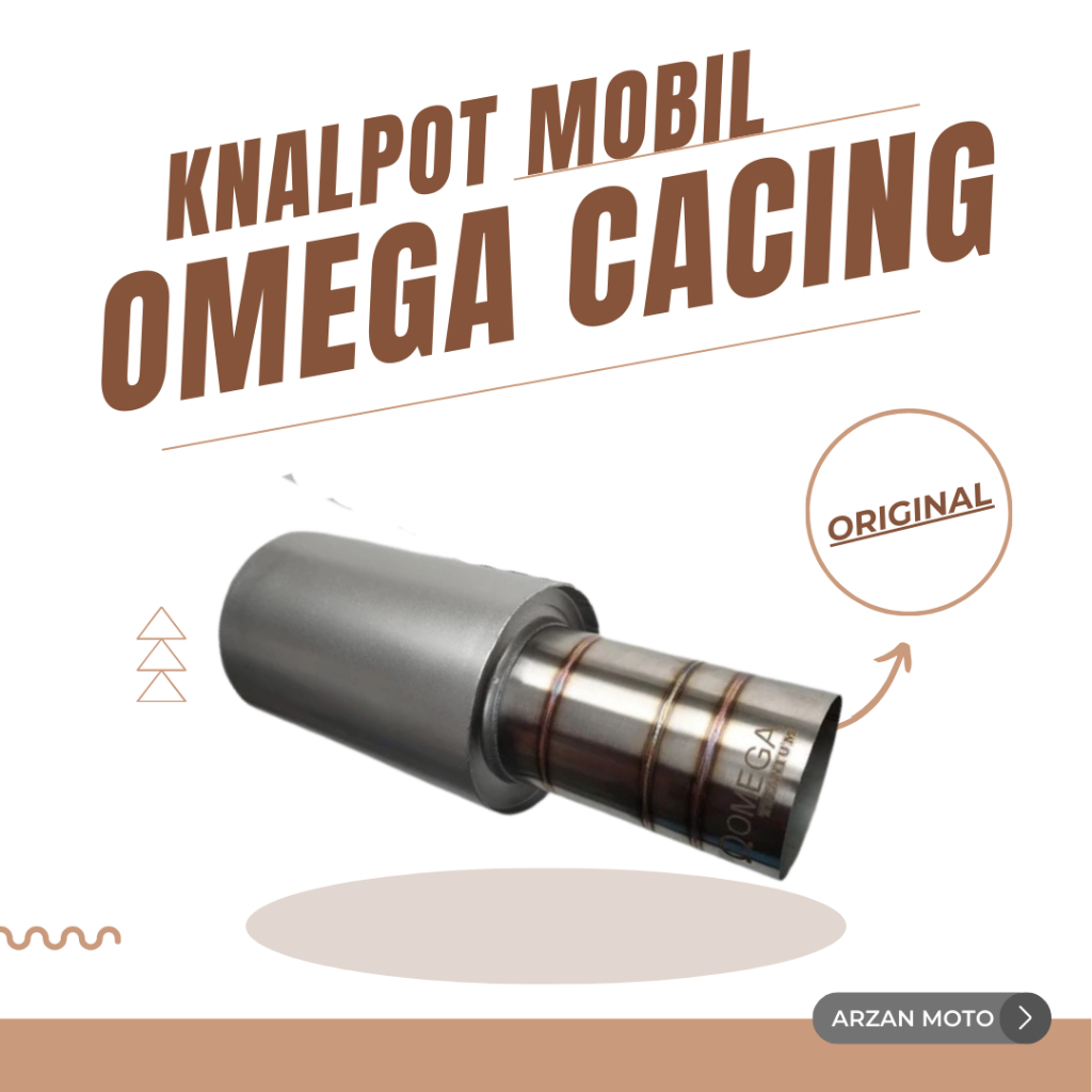 Knalpot Mobil OMEGA cacing ujung stainless tabung galvanis spek suara bass kering untuk Xenia Civic 