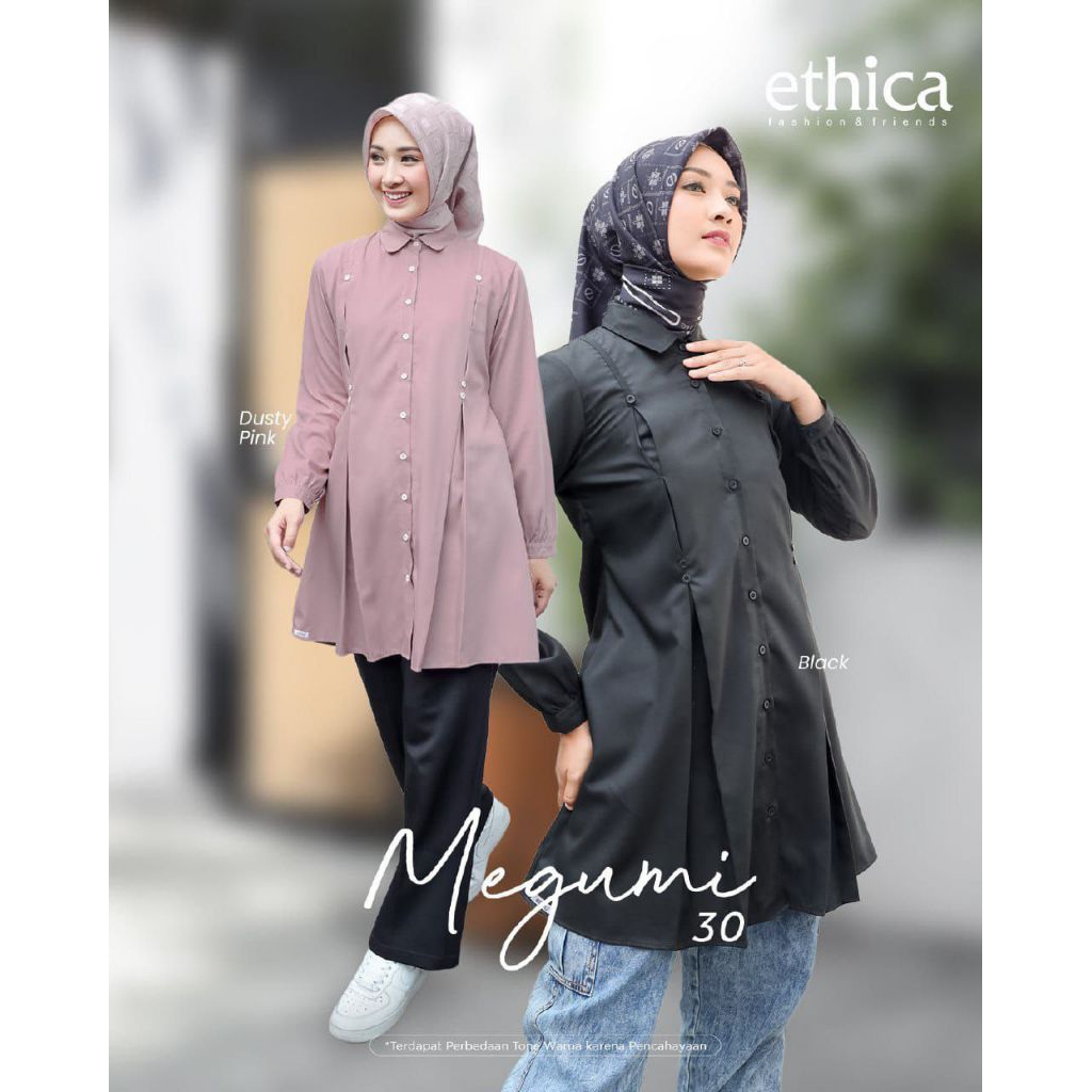 TUNIK ETHICA MEGUMI 30 BLACK DUSTY PINK / TUNIK ETHICA MEGUMI / TUNIK ETHICA ORIGINAL / TUNIK CANTIK