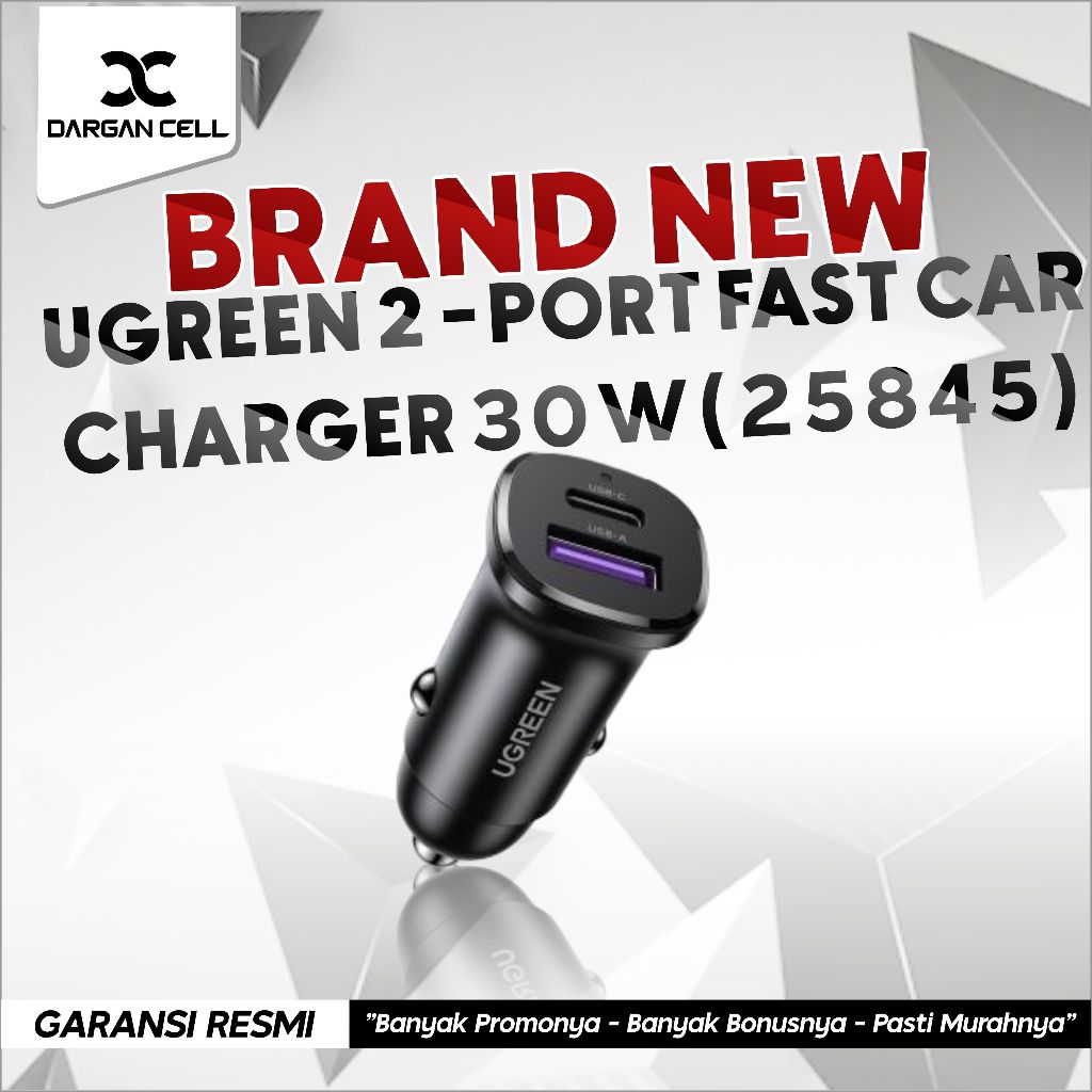 UGREEN 2 PORT FAST CAR CHARGER 30WATT (25845)