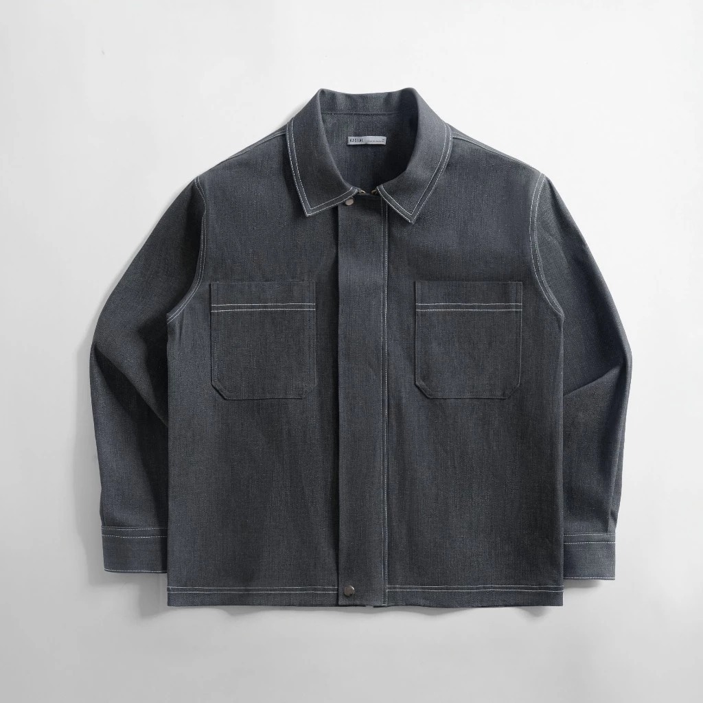 Kasual Grey Work Denim Jaket