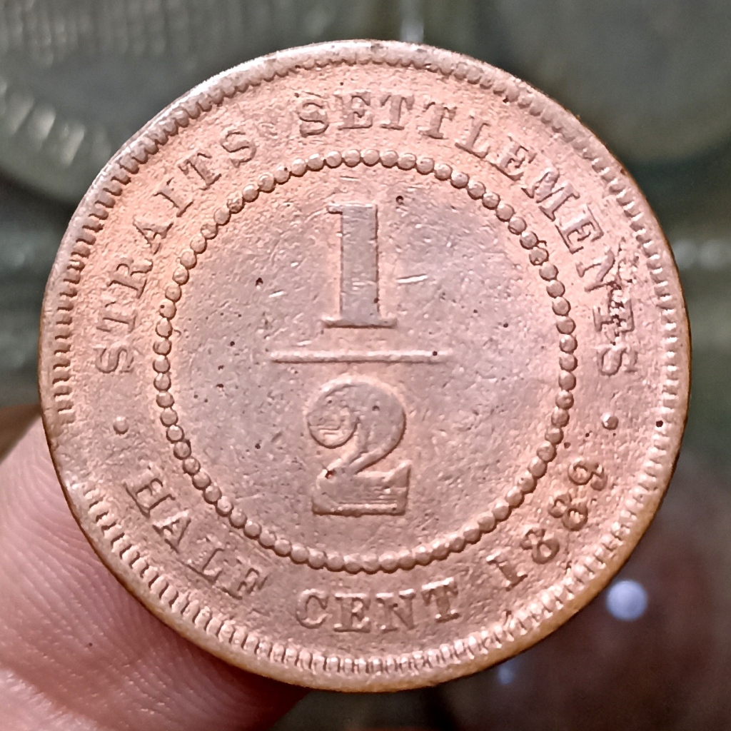 Koin Kuno Straits Settlements (British Malaysia) 1/2 Cent - Victoria Tahun 1989