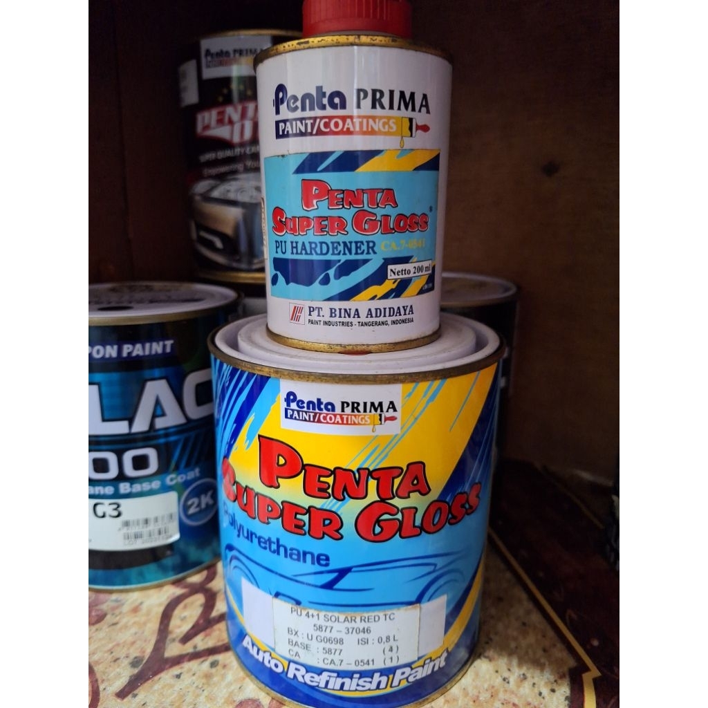 cat pu 2k penta solar red 1set hardener merah doff