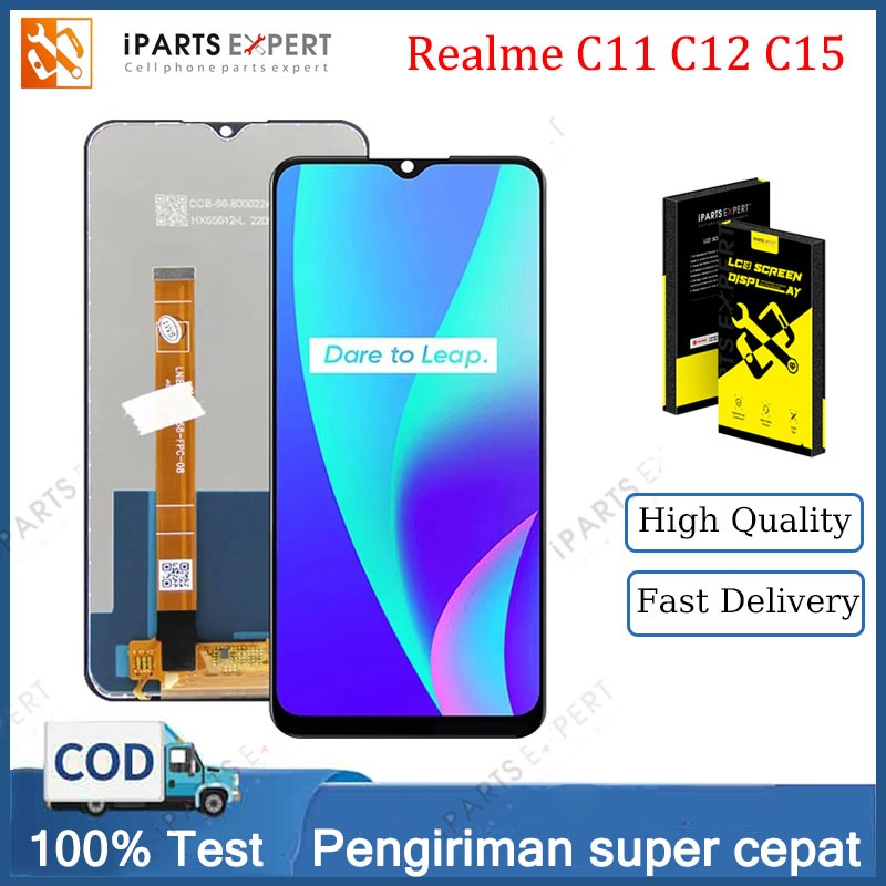 IPARTSEXPERT LCD Asli untuk Oppo Realme C11 C15 C12 Layar Lcd 10 Layar Sentuh Pengganti Perakitan un