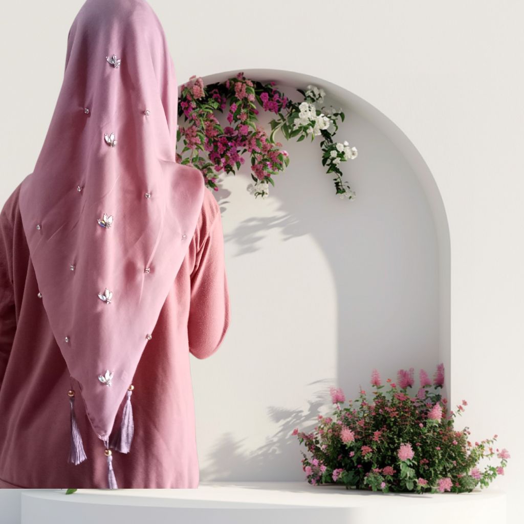 jilbab/kerudung/hijab segi empat Payet/hijab segi empat TASSEL/segi empat Paris jadul premium