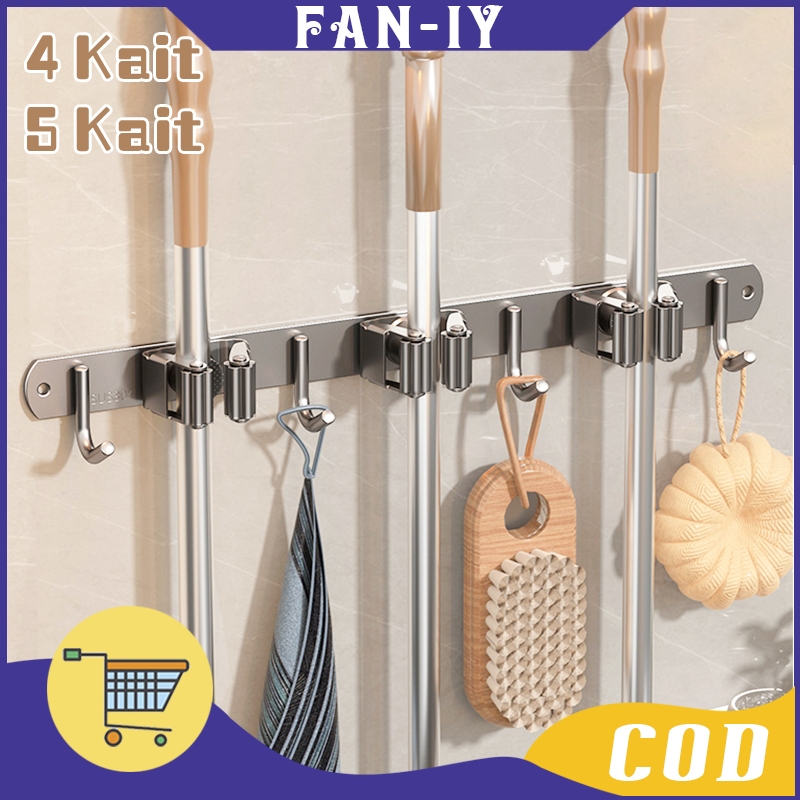Rak Sapu Pel Stainless Steel Mop Holder Penjepit Gantungan Sapu Tempat Gantungan Sapu Pel Di Dinding