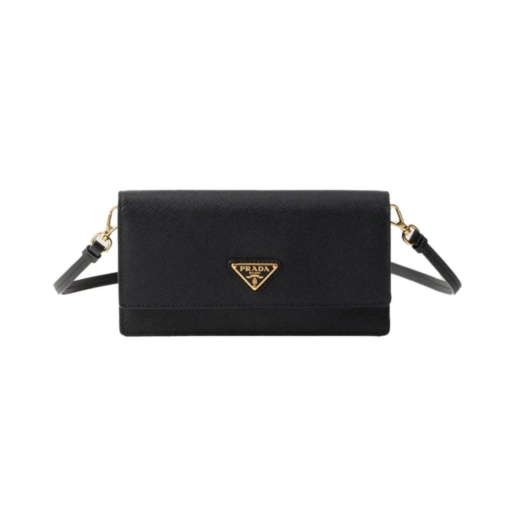 PradaTriangle Logo Saffiano Leather Mini Crossbody Bag Black
Women