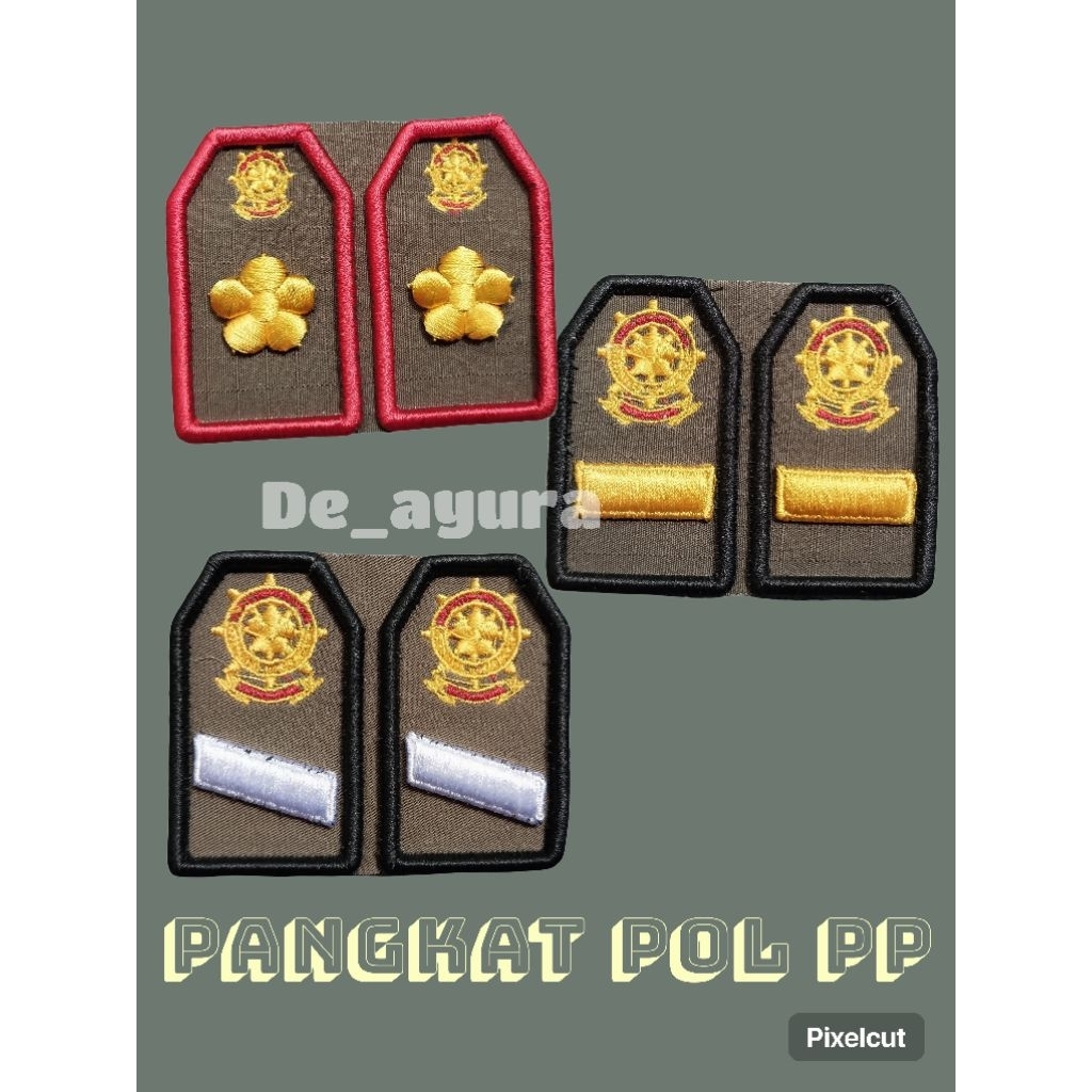 PANGKAT PDL POL PP SATPOL BORDIR TIMBUL 3D
