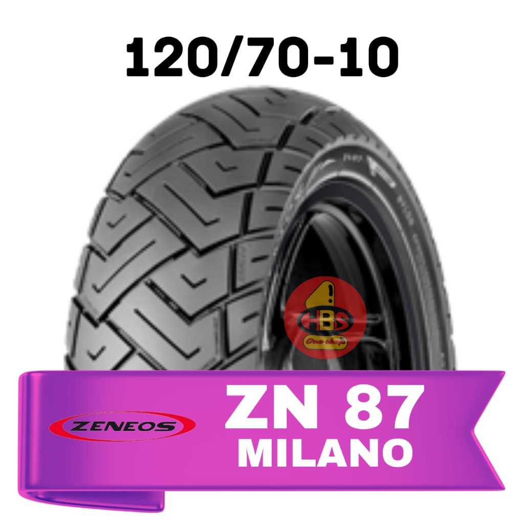 Ban Motor Ring 10 [ 120/70 ] ZN87 MILANO Ban ZENEOS 120/70-10 Tubeless