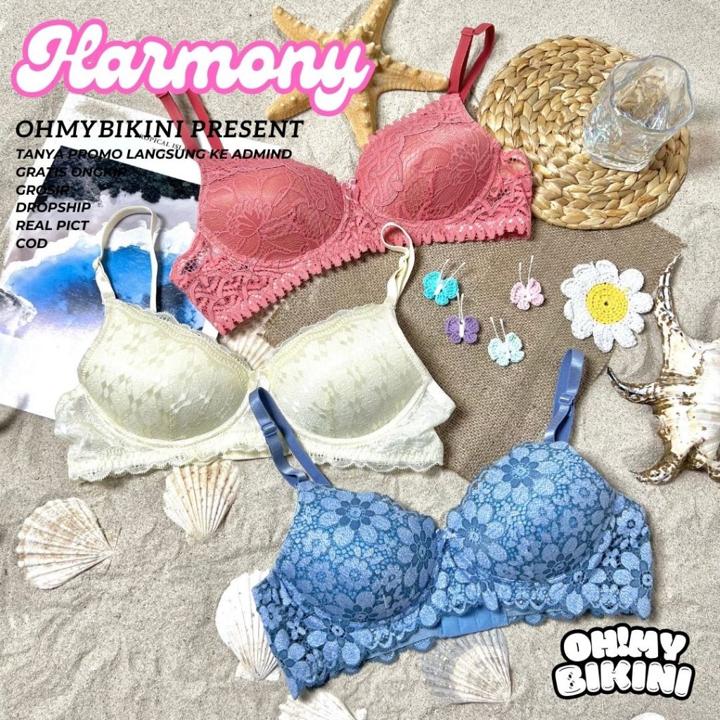 HARMONY BH Full Renda (Tanpa Kawat) | BH Full Renda | Pakaian Wanita | BH Murah | BH premium