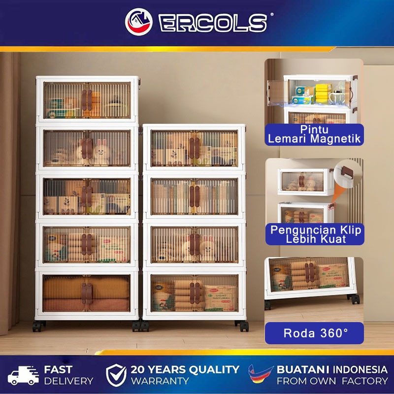 Lemari Pakaian Plastik 3 4 5 Susun Rak Penyimpanan Lemari Makanan/Lemari Susun Serbaguna