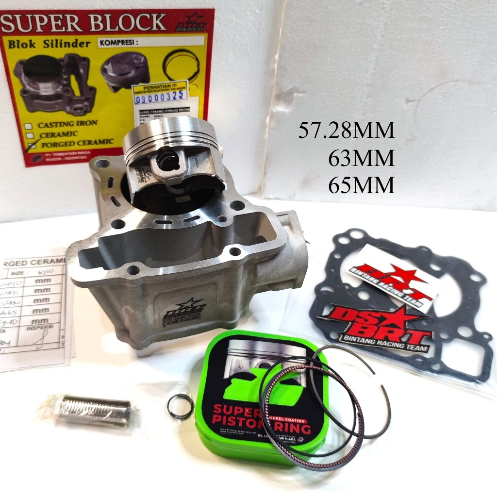BLOK CERAMIC BRT Honda SONIC SUPRA GTR CB150R CBR 150R LED CB150X 57.28 STANDAR BORE UP 63mm 65mm