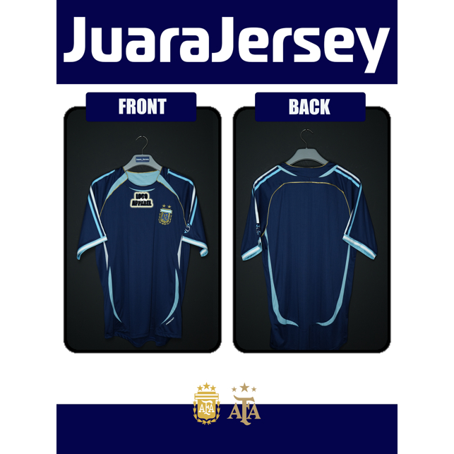 JERSEY ARGENTINA VINTAGE AWAY 2006 LENGAN PENDEK