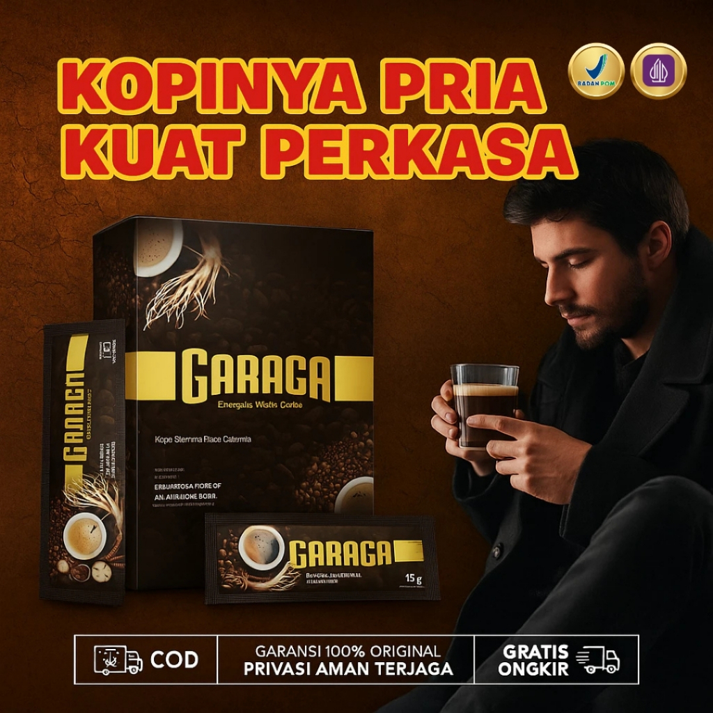 Garaga Kopi Stamina laki-laki kuat Seharian  1 Sashet Mengurangi Kelelahan Dan Stres BPOM