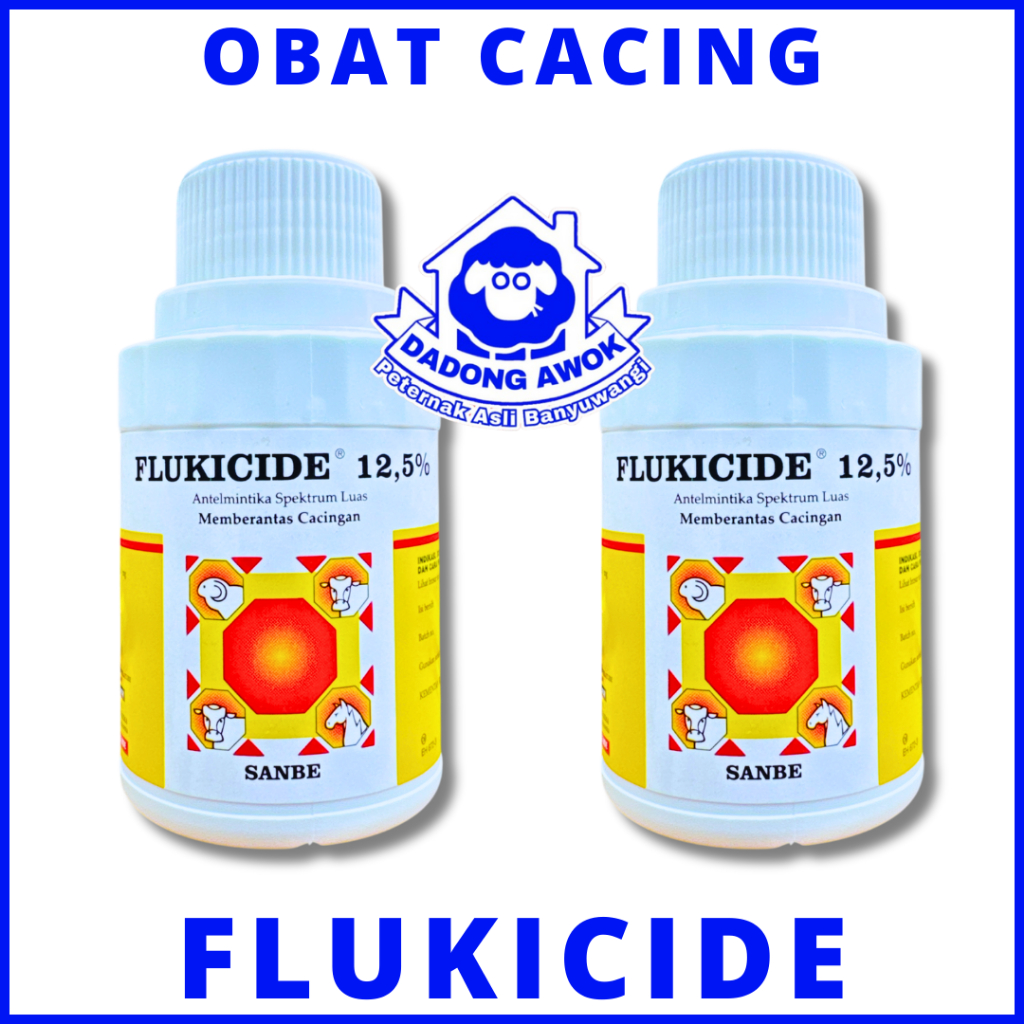 FLUKICIDE 12,5% - FLUKICIDE ORAL 100 ml - obat cacing kambing - obat cacing sapi - obat cacing sanbe