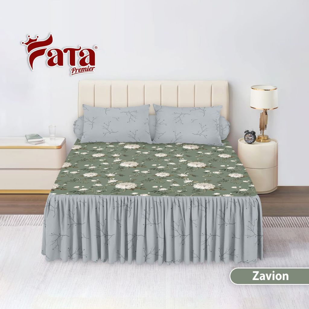 FATA - Bed Cover Set Sprei Rumbai Zavion Ukuran King 180x200 / Queen 160x200