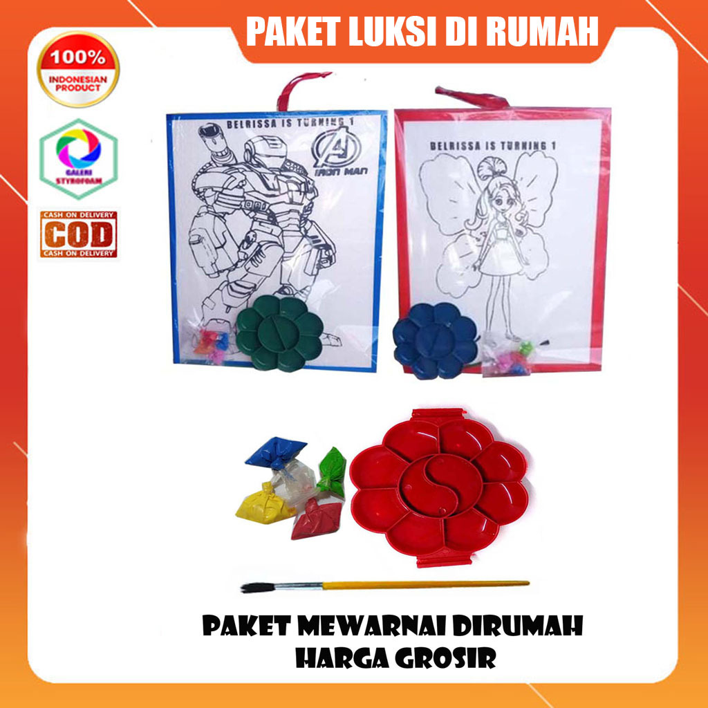 Paketan Styrofoam mewarnai anak-anak / aktivitas anak dirumah