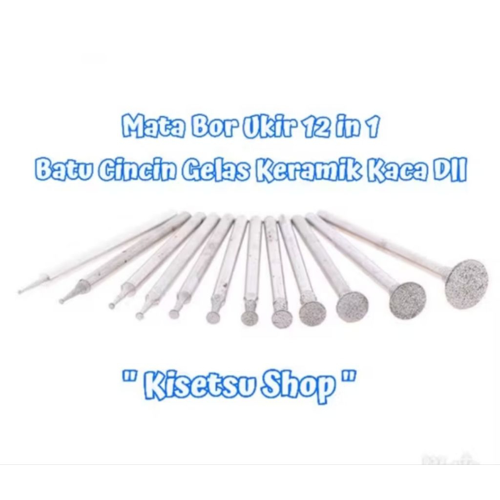 Mata Bor Gerinda 12 in 1 Diamond  Veneer Ukir Potong Poles Batu Akik Kramik dll