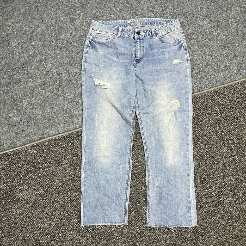 Hangten jeans pria 3/4 ripped