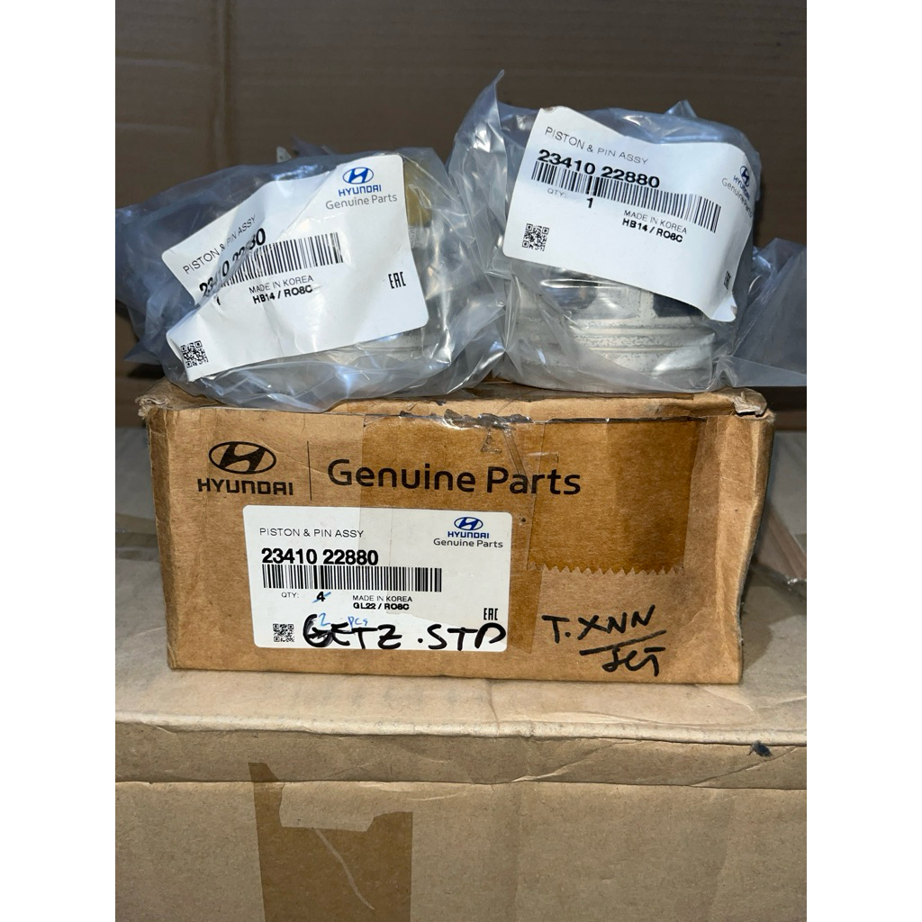 SATU SET PISTON OVERSIZE STANDART HYUNDAI GETZ DENGAN NO PART 23410-22880 GENUINE HYUNDAI