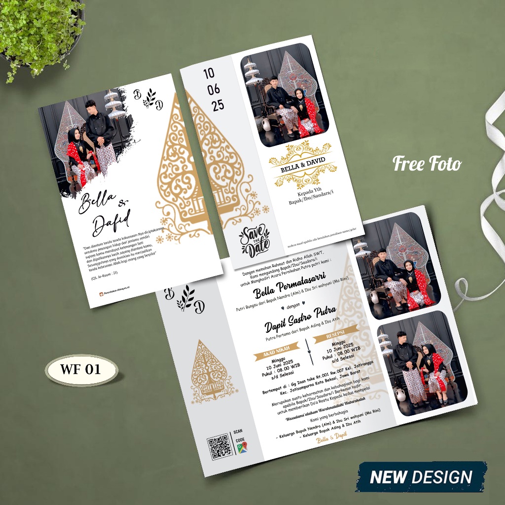 Undangan pernikahan Free Foto, desain elegan dan kekinian