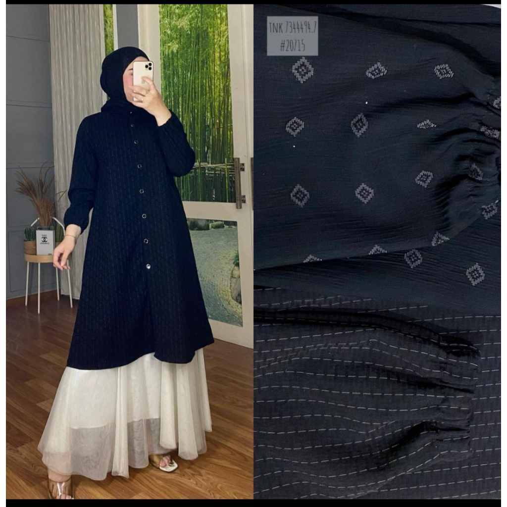 Allure gamis  black tunik premium