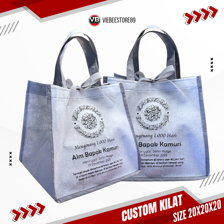 Tas Kotak Nasi Hajatan Selametan Mengenang Free Custom Sablon Muat Box Nasi Kuat Uk -+20x20x20